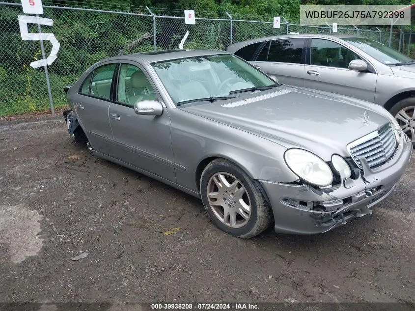 2005 Mercedes-Benz E 320 Cdi VIN: WDBUF26J75A792398 Lot: 39938208