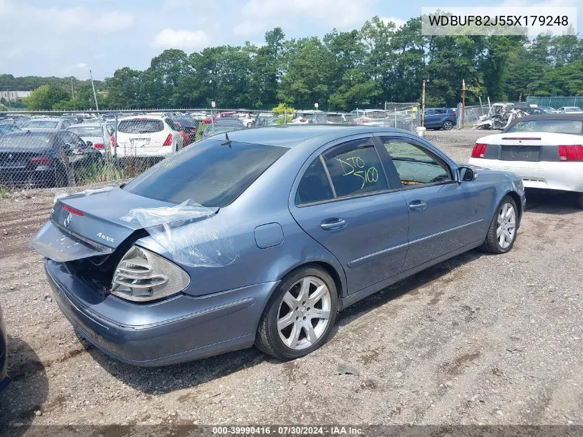 2005 Mercedes-Benz E 320 4Matic VIN: WDBUF82J55X179248 Lot: 39990416