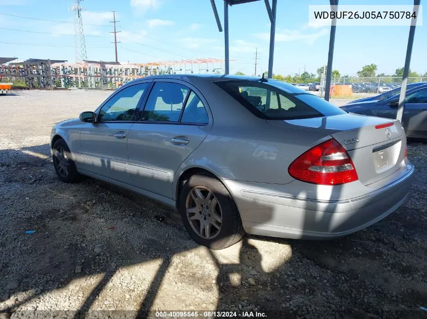 2005 Mercedes-Benz E 320 Cdi VIN: WDBUF26J05A750784 Lot: 40095545