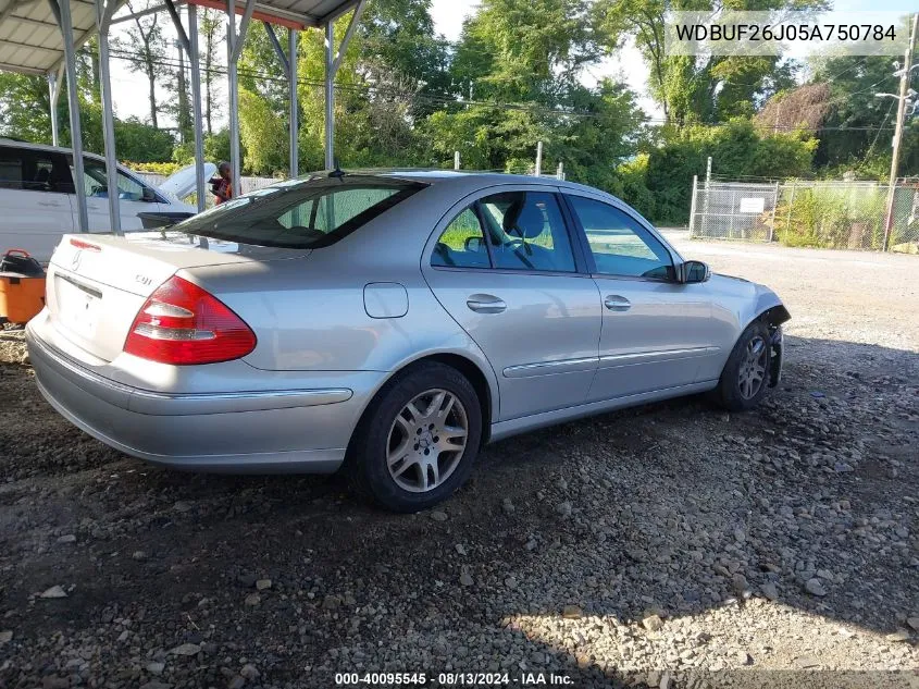 2005 Mercedes-Benz E 320 Cdi VIN: WDBUF26J05A750784 Lot: 40095545