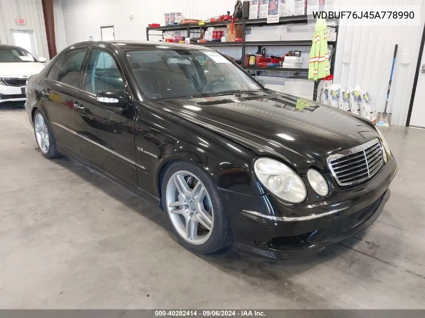 2005 Mercedes-Benz E 55 Amg VIN: WDBUF76J45A778990 Lot: 40282414