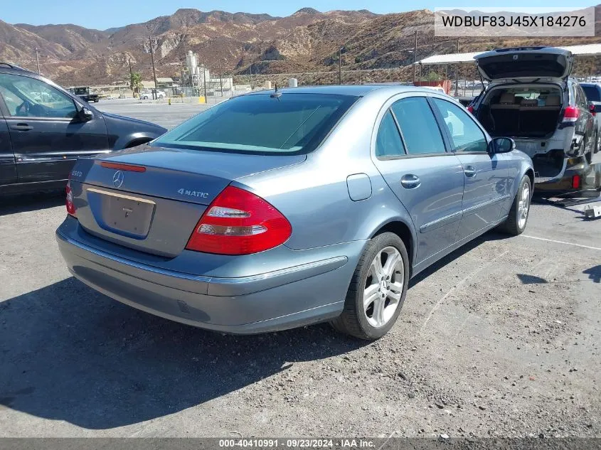 2005 Mercedes-Benz E 500 4Matic VIN: WDBUF83J45X184276 Lot: 40410991