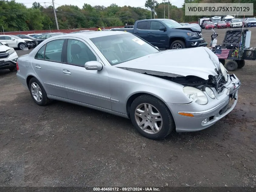 2005 Mercedes-Benz E 320 4Matic VIN: WDBUF82J75X170129 Lot: 40450172