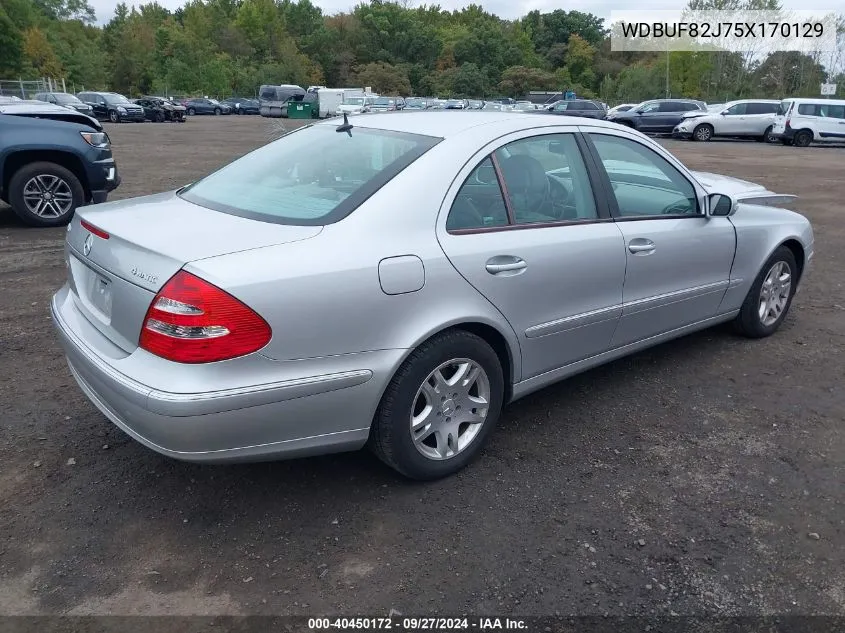 2005 Mercedes-Benz E 320 4Matic VIN: WDBUF82J75X170129 Lot: 40450172