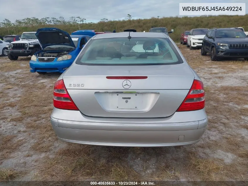 2005 Mercedes-Benz E 320 VIN: WDBUF65J45A649224 Lot: 40535633