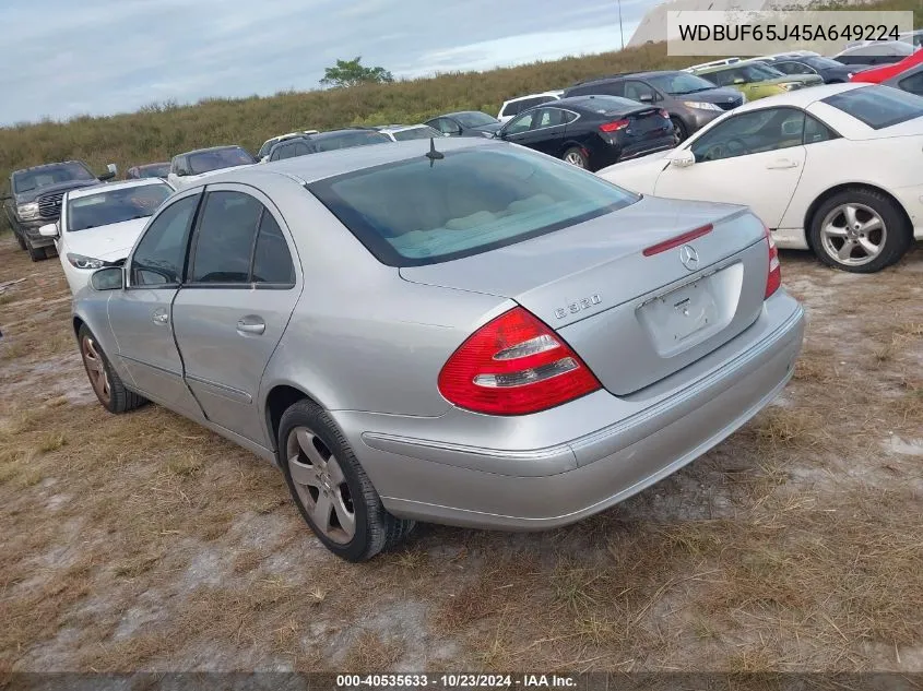 2005 Mercedes-Benz E 320 VIN: WDBUF65J45A649224 Lot: 40535633