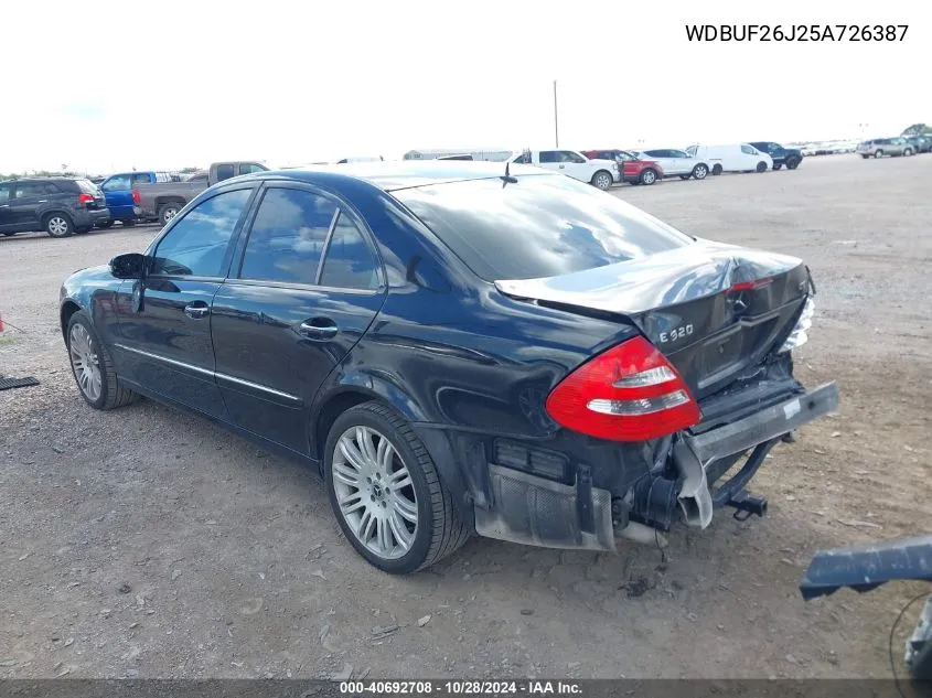 2005 Mercedes-Benz E 320 Cdi VIN: WDBUF26J25A726387 Lot: 40692708