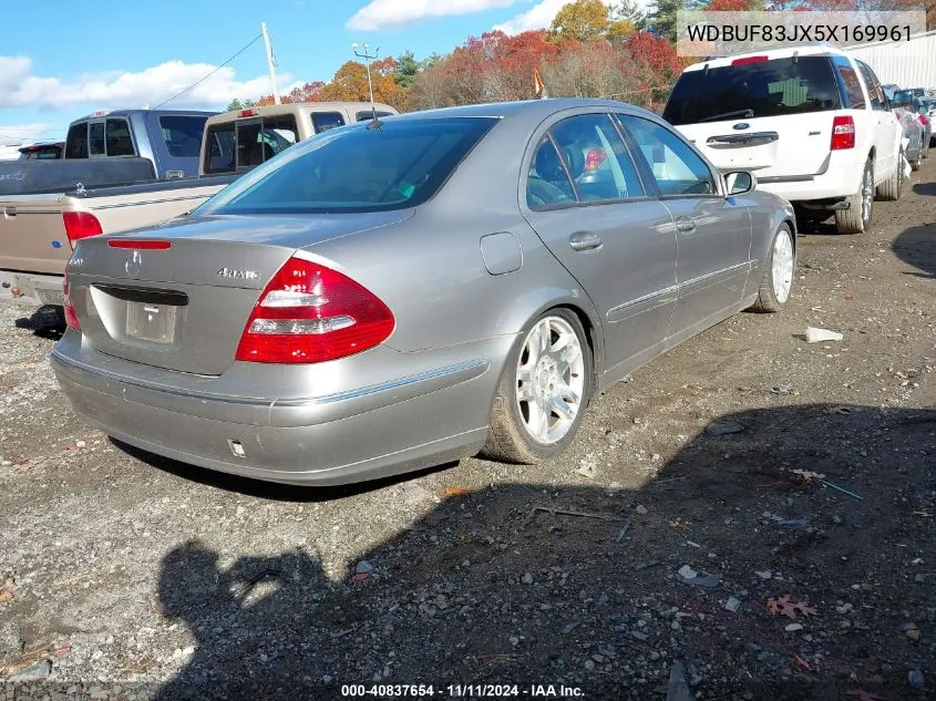 2005 Mercedes-Benz E 500 4Matic VIN: WDBUF83JX5X169961 Lot: 40837654