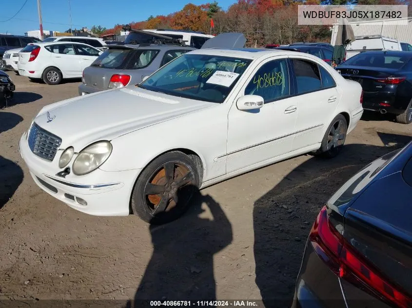 2005 Mercedes-Benz E 500 4Matic VIN: WDBUF83J05X187482 Lot: 40866781