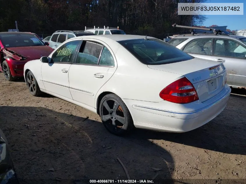 2005 Mercedes-Benz E 500 4Matic VIN: WDBUF83J05X187482 Lot: 40866781