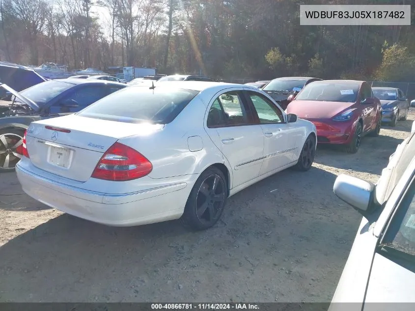 2005 Mercedes-Benz E 500 4Matic VIN: WDBUF83J05X187482 Lot: 40866781