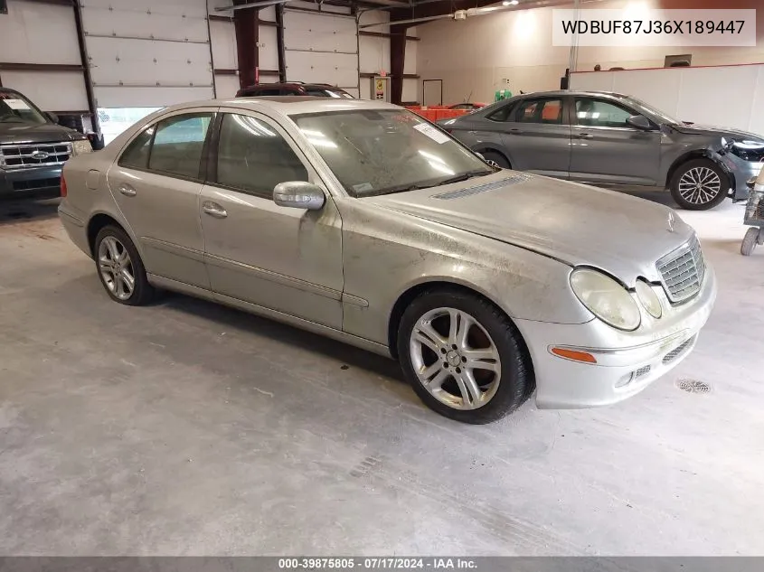 2006 Mercedes-Benz E 350 4Matic VIN: WDBUF87J36X189447 Lot: 39875805