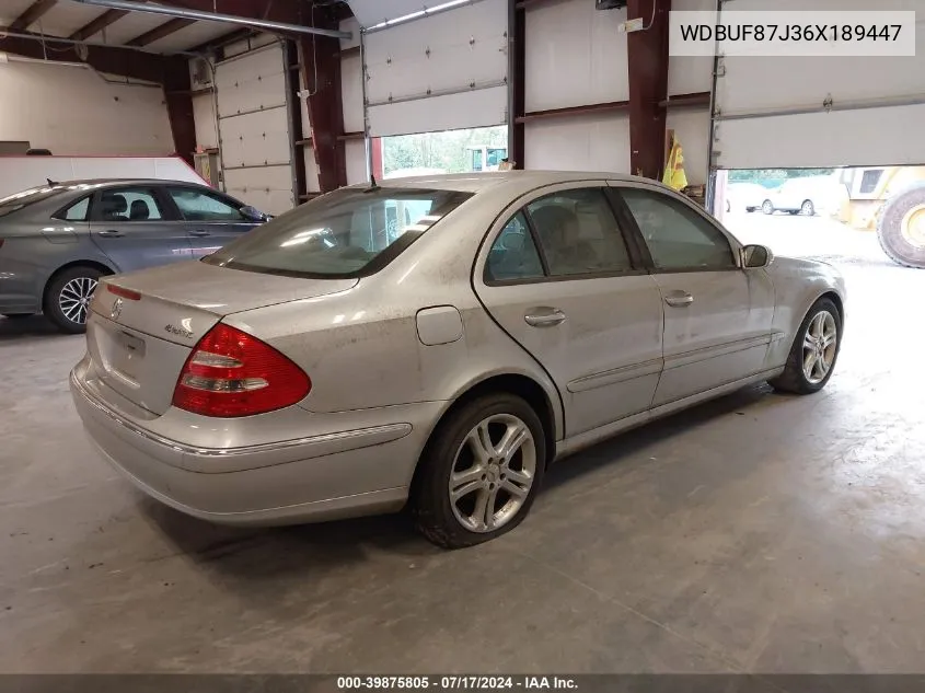 2006 Mercedes-Benz E 350 4Matic VIN: WDBUF87J36X189447 Lot: 39875805