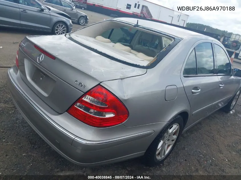 2006 Mercedes-Benz E 320 Cdi VIN: WDBUF26J86A970188 Lot: 40038845