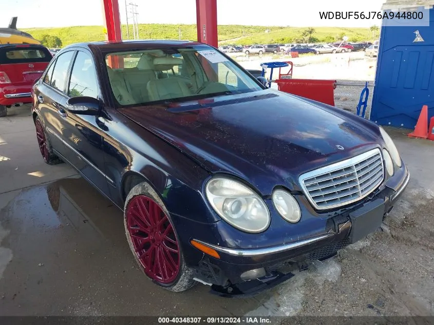 2006 Mercedes-Benz E 350 VIN: WDBUF56J76A944800 Lot: 40348307