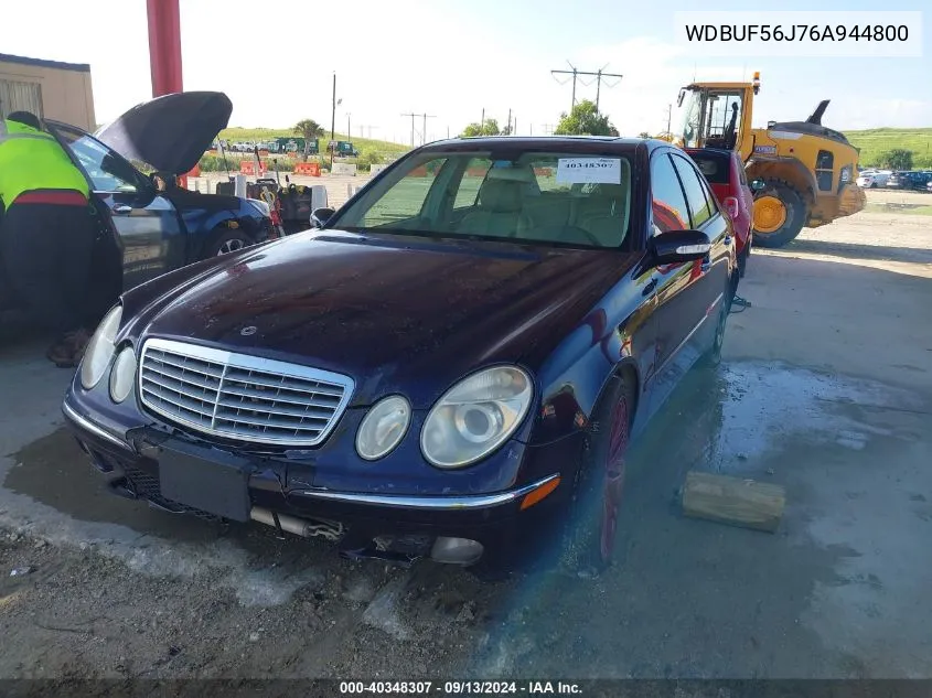 2006 Mercedes-Benz E 350 VIN: WDBUF56J76A944800 Lot: 40348307