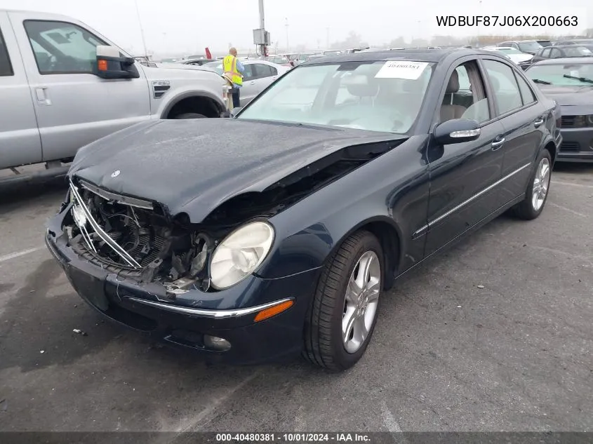 2006 Mercedes-Benz E 350 4Matic VIN: WDBUF87J06X200663 Lot: 40480381