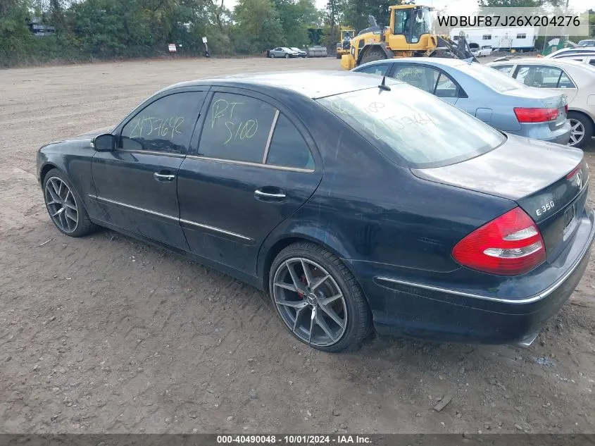 2006 Mercedes-Benz E 350 4Matic VIN: WDBUF87J26X204276 Lot: 40490048