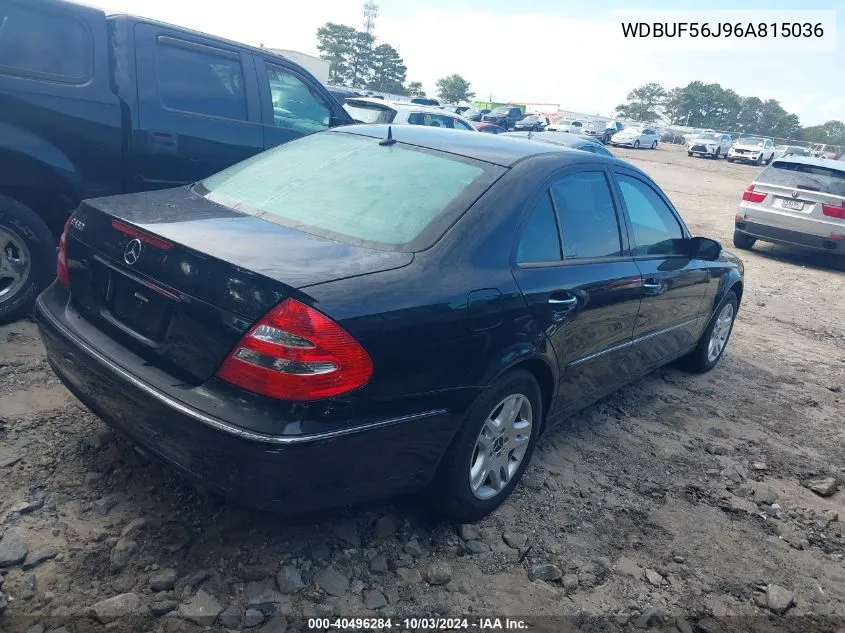 2006 Mercedes-Benz E 350 VIN: WDBUF56J96A815036 Lot: 40496284