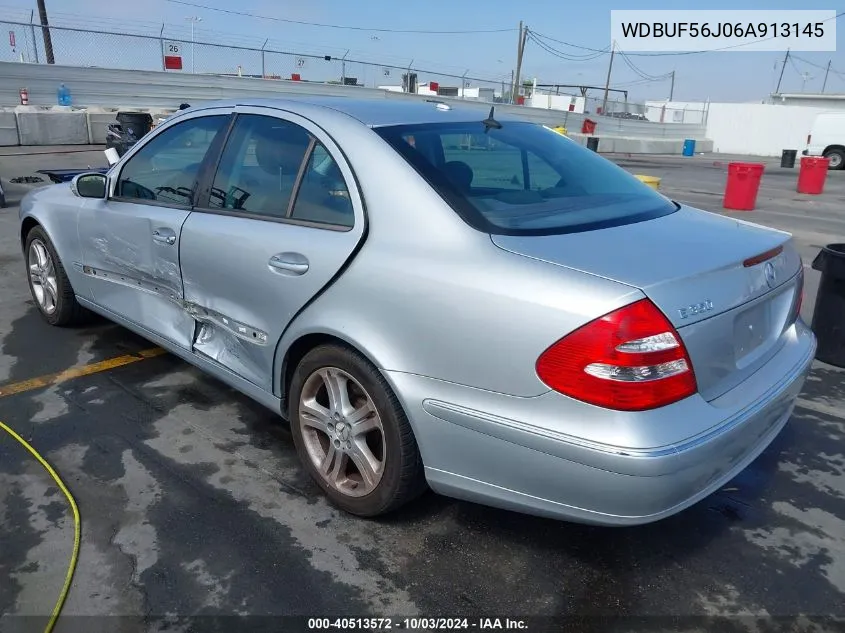 2006 Mercedes-Benz E 350 VIN: WDBUF56J06A913145 Lot: 40513572