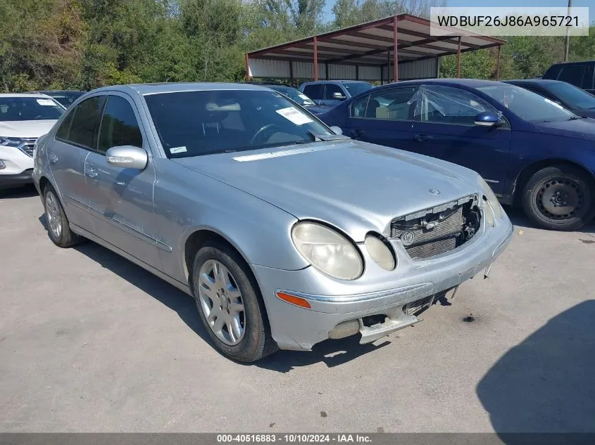 2006 Mercedes-Benz E 320 Cdi VIN: WDBUF26J86A965721 Lot: 40516883