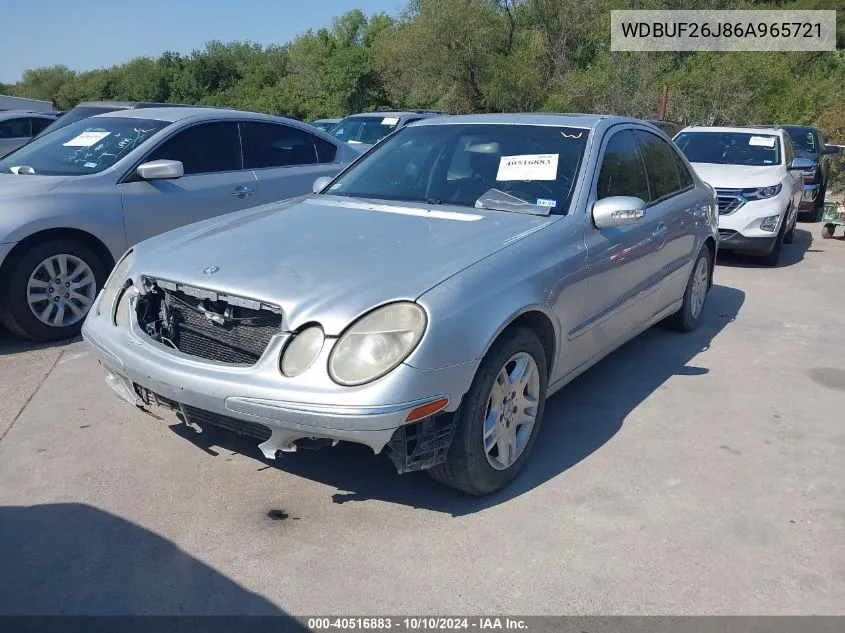 2006 Mercedes-Benz E 320 Cdi VIN: WDBUF26J86A965721 Lot: 40516883