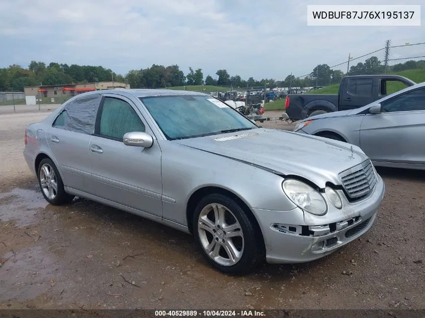 2006 Mercedes-Benz E 350 4Matic VIN: WDBUF87J76X195137 Lot: 40529889