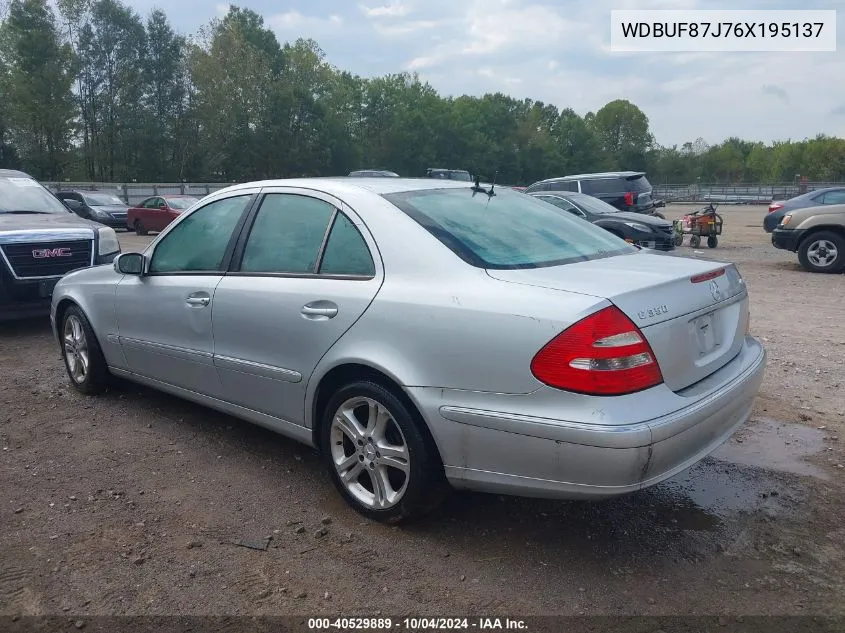 2006 Mercedes-Benz E 350 4Matic VIN: WDBUF87J76X195137 Lot: 40529889