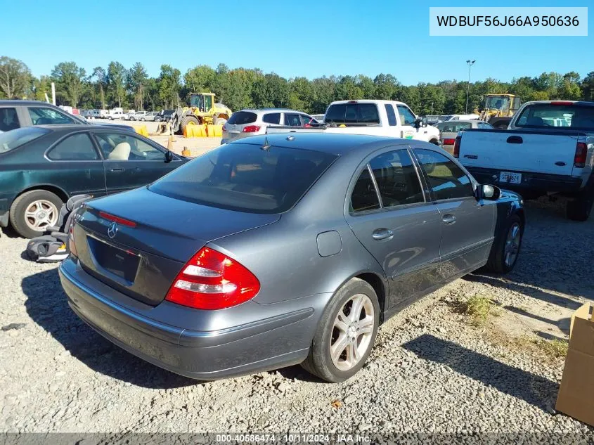 2006 Mercedes-Benz E 350 VIN: WDBUF56J66A950636 Lot: 40586474