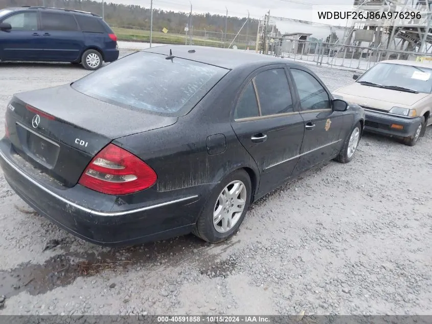 2006 Mercedes-Benz E 320 Cdi VIN: WDBUF26J86A976296 Lot: 40591858