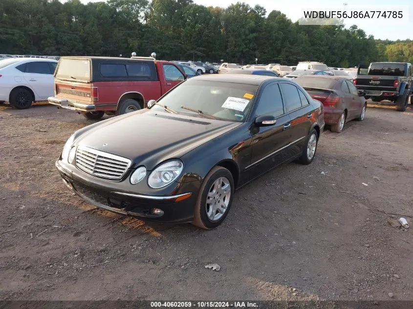 2006 Mercedes-Benz E 350 VIN: WDBUF56J86A774785 Lot: 40602059