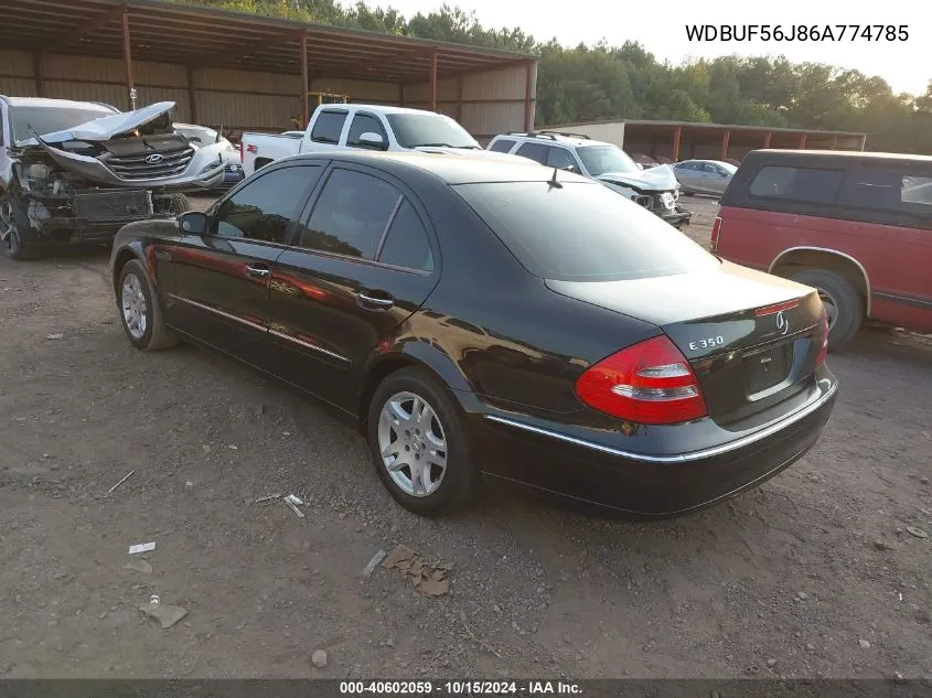 2006 Mercedes-Benz E 350 VIN: WDBUF56J86A774785 Lot: 40602059