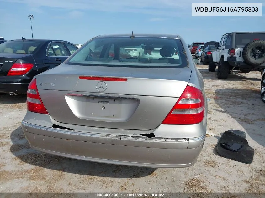 2006 Mercedes-Benz E 350 VIN: WDBUF56J16A795803 Lot: 40613021