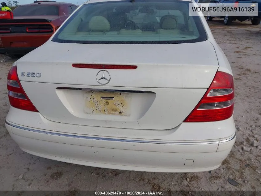 2006 Mercedes-Benz E 350 VIN: WDBUF56J96A916139 Lot: 40629470