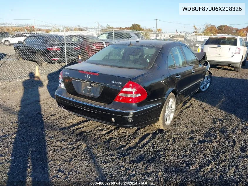 2006 Mercedes-Benz E 350 4Matic VIN: WDBUF87J06X208326 Lot: 40652760