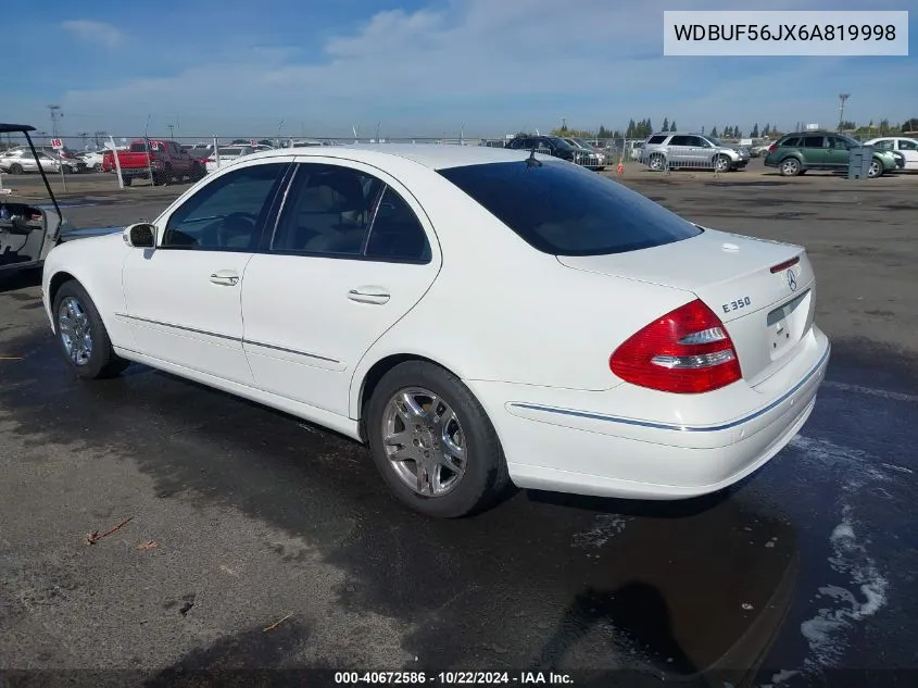 2006 Mercedes-Benz E 350 VIN: WDBUF56JX6A819998 Lot: 40672586