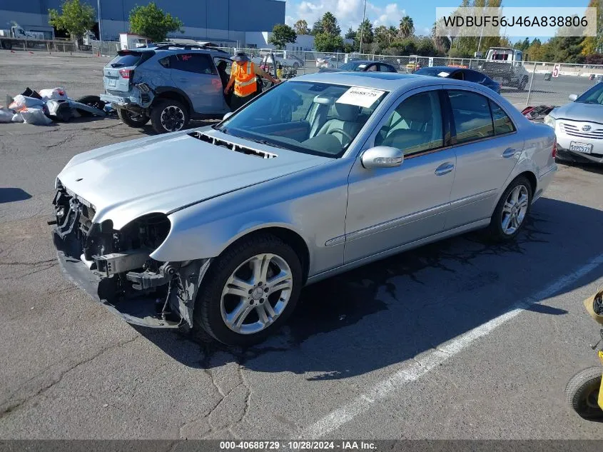 2006 Mercedes-Benz E 350 VIN: WDBUF56J46A838806 Lot: 40688729