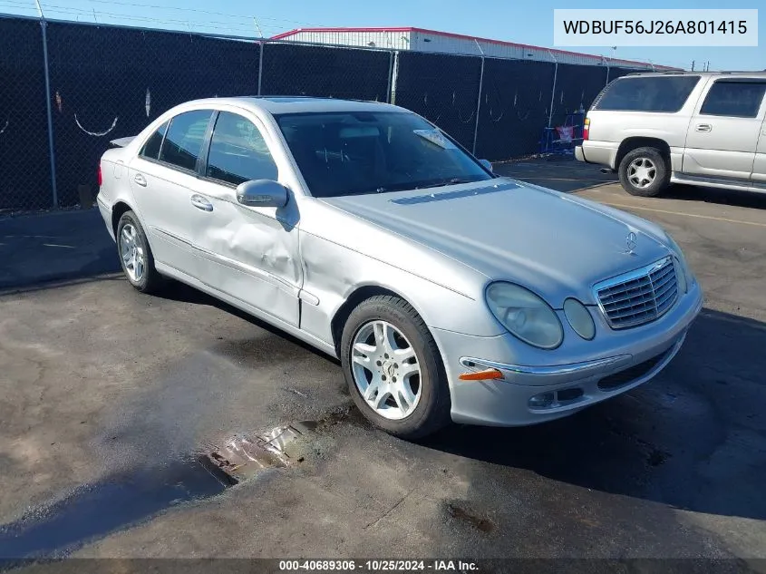 2006 Mercedes-Benz E 350 VIN: WDBUF56J26A801415 Lot: 40689306