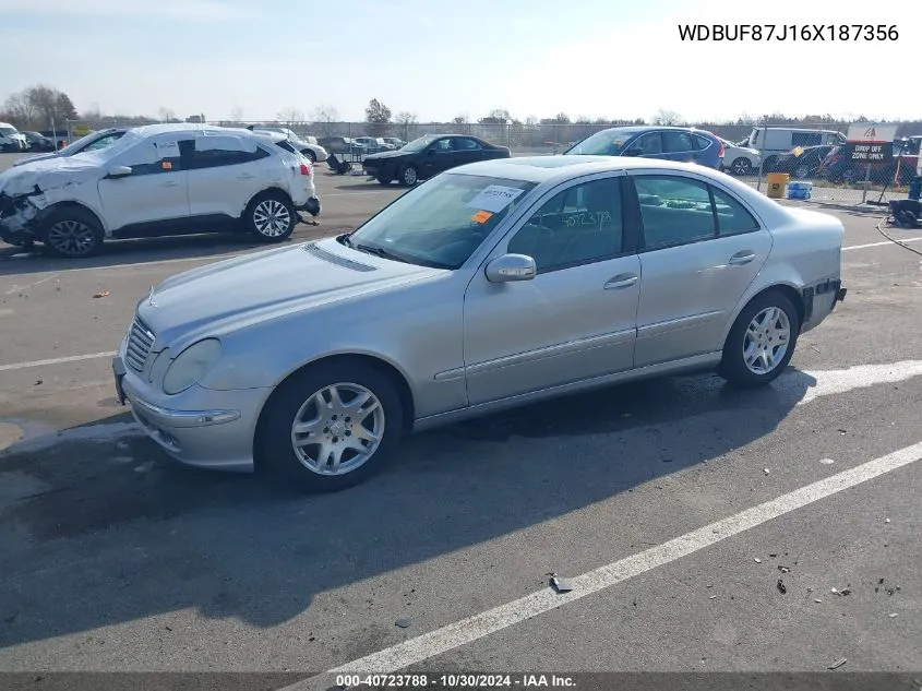 2006 Mercedes-Benz E 350 4Matic VIN: WDBUF87J16X187356 Lot: 40723788