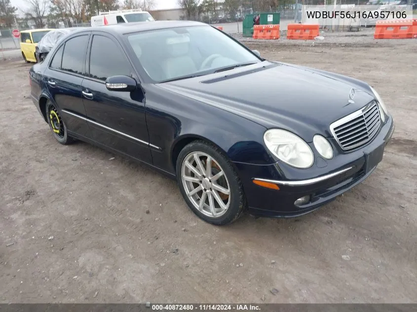 2006 Mercedes-Benz E 350 VIN: WDBUF56J16A957106 Lot: 40872480