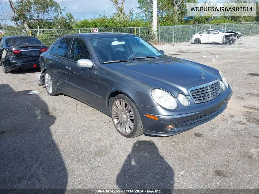 2006 Mercedes-Benz E 350 VIN: WDBUF56J96A982514 Lot: 40874265