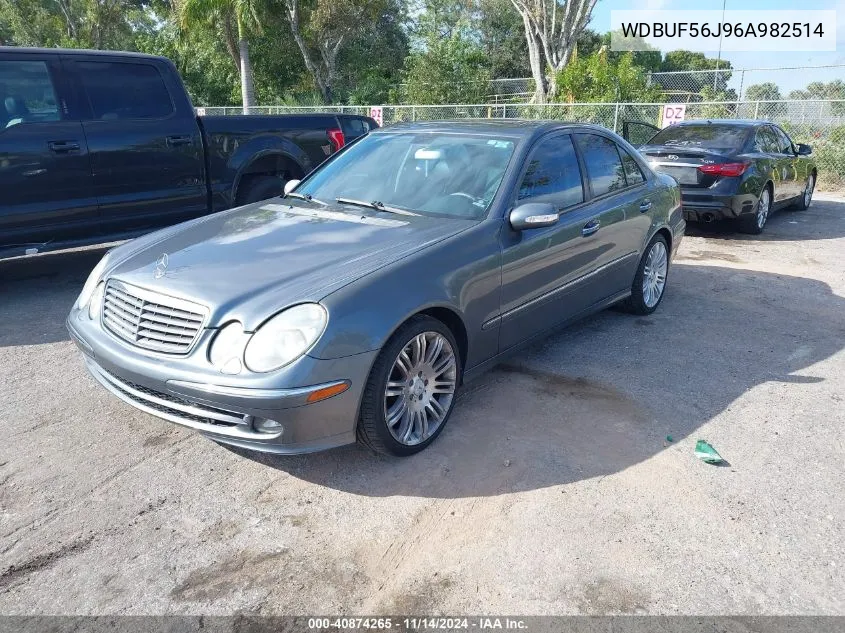 2006 Mercedes-Benz E 350 VIN: WDBUF56J96A982514 Lot: 40874265