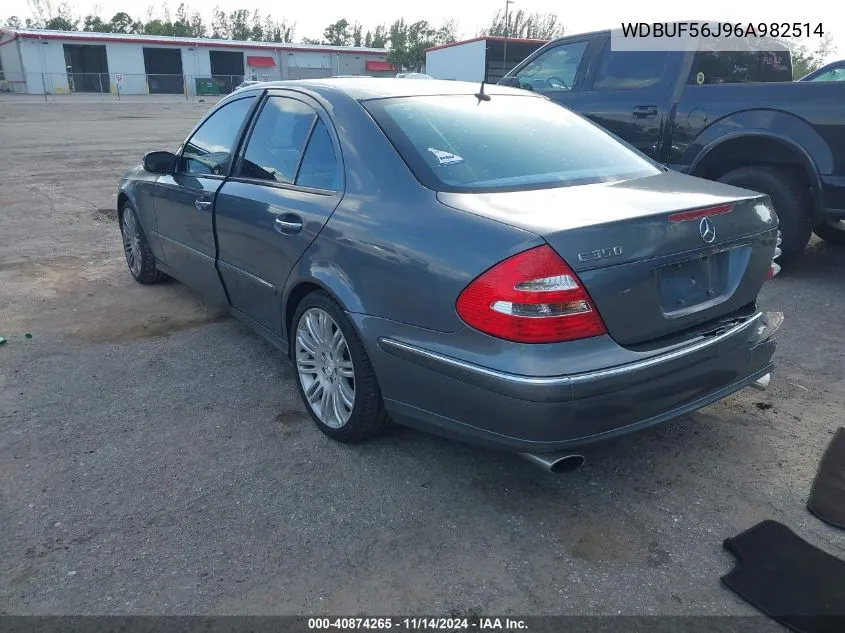 2006 Mercedes-Benz E 350 VIN: WDBUF56J96A982514 Lot: 40874265