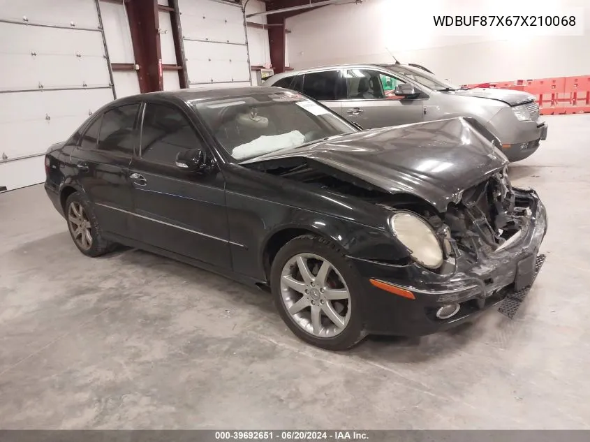 2007 Mercedes-Benz E 350 4Matic VIN: WDBUF87X67X210068 Lot: 39692651