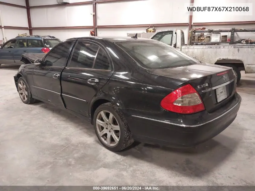 2007 Mercedes-Benz E 350 4Matic VIN: WDBUF87X67X210068 Lot: 39692651