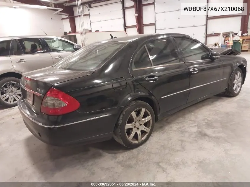 2007 Mercedes-Benz E 350 4Matic VIN: WDBUF87X67X210068 Lot: 39692651