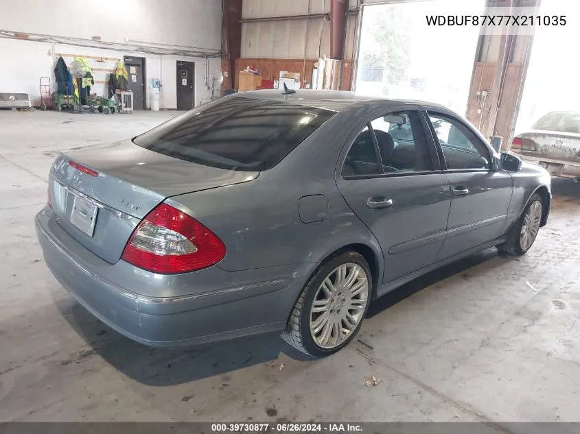 2007 Mercedes-Benz E 350 4Matic VIN: WDBUF87X77X211035 Lot: 39730877