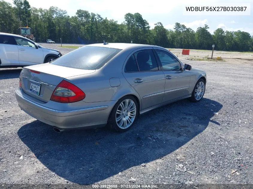 2007 Mercedes-Benz E 350 VIN: WDBUF56X27B030387 Lot: 39929585