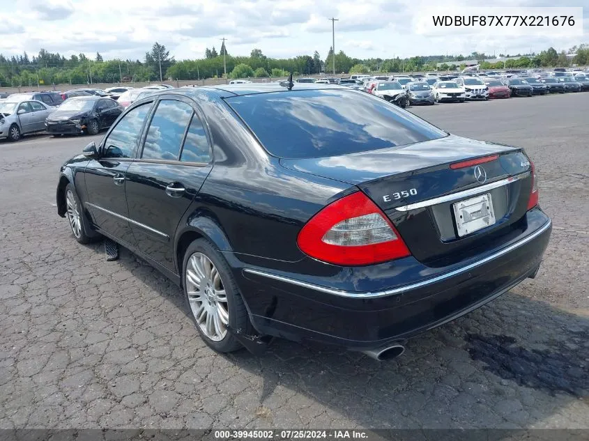 2007 Mercedes-Benz E 350 4Matic VIN: WDBUF87X77X221676 Lot: 39945002