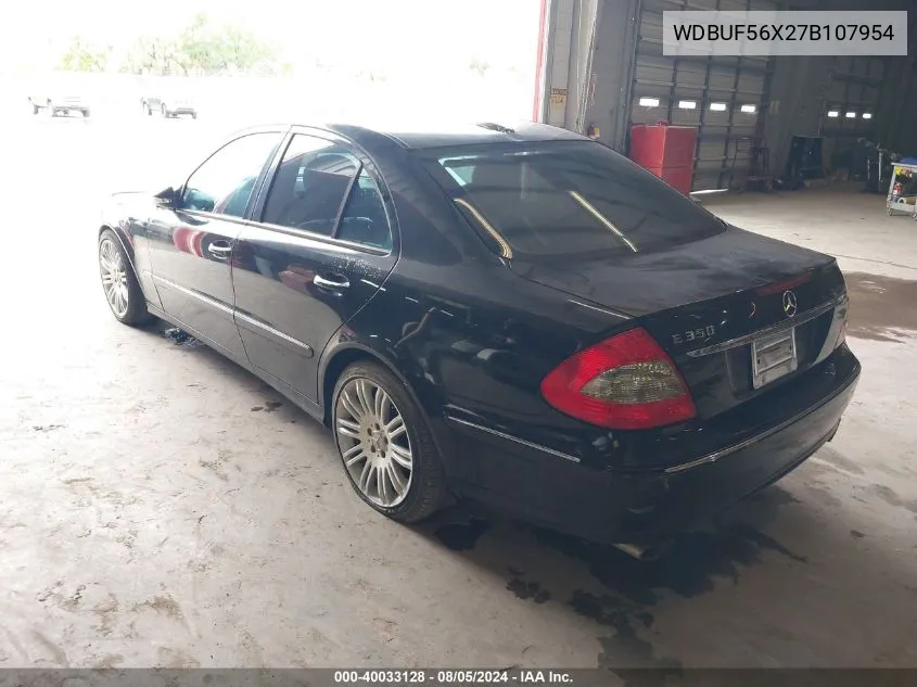 2007 Mercedes-Benz E 350 VIN: WDBUF56X27B107954 Lot: 40033128